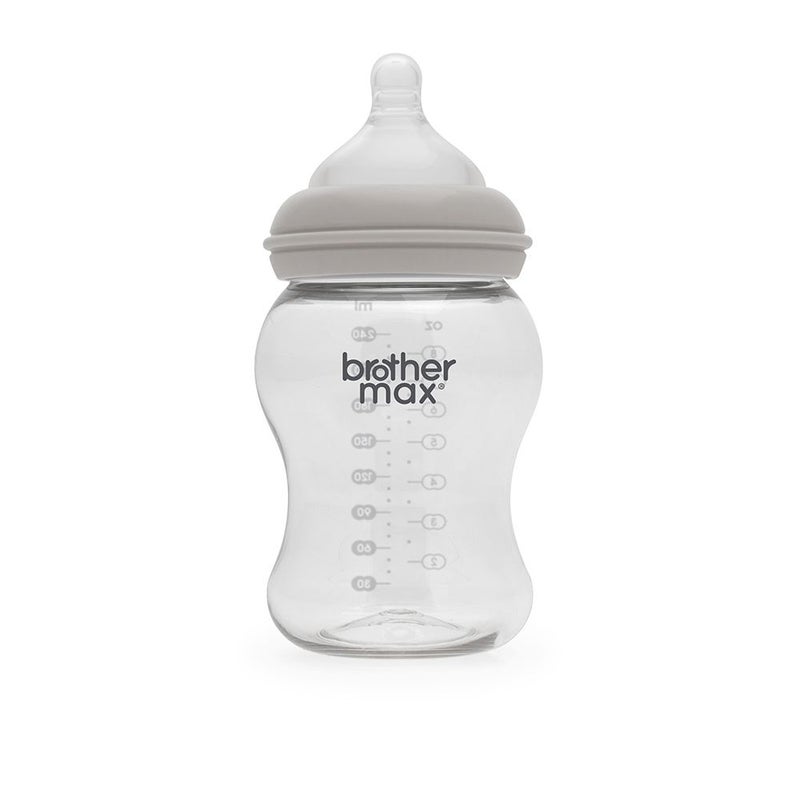 Brother Max PP Extra Wide Neck Bottle 3-6 Months Grey 240 mL 1's BM110G