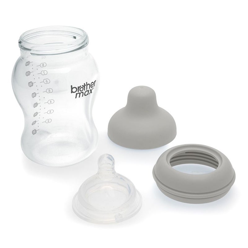 Brother Max PP Extra Wide Neck Bottle 3-6 Months Grey 240 mL 1's BM110G