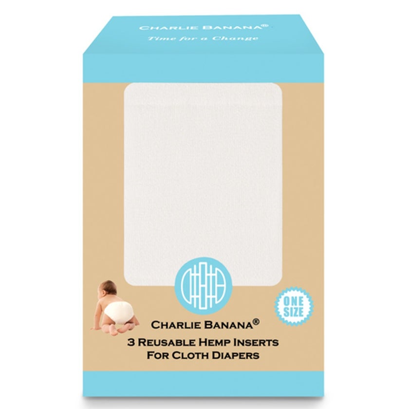 Charlie Banana Reusable Hemp And Cotton Inserts For Cloth Diapers - Medium/Large, Pack of 3's