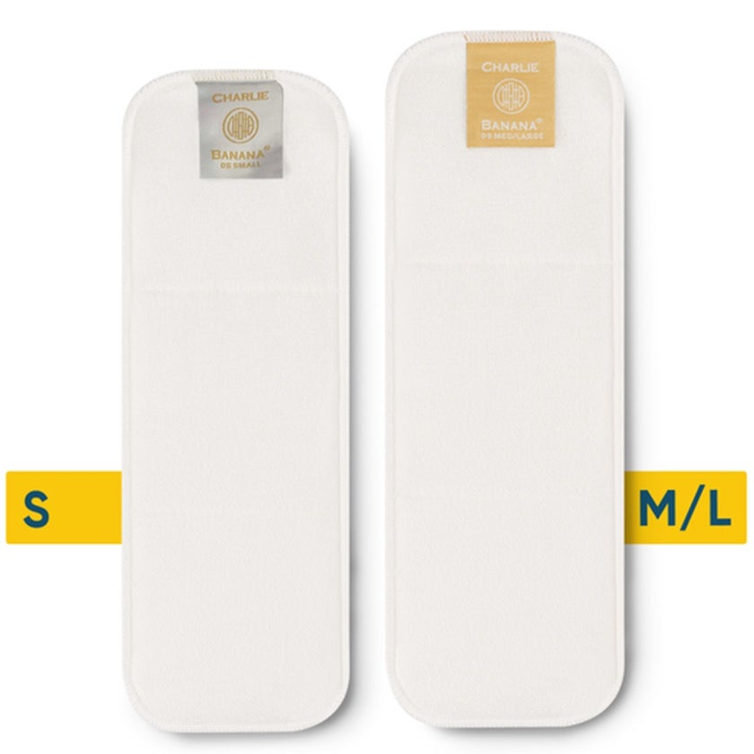 Charlie Banana Reusable Hemp And Cotton Inserts For Cloth Diapers - Medium/Large, Pack of 3's