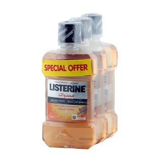 Listerine Zero Alcohol Miswak Milder Taste Mouthwash 250 mL 2+1 PROMO PACK