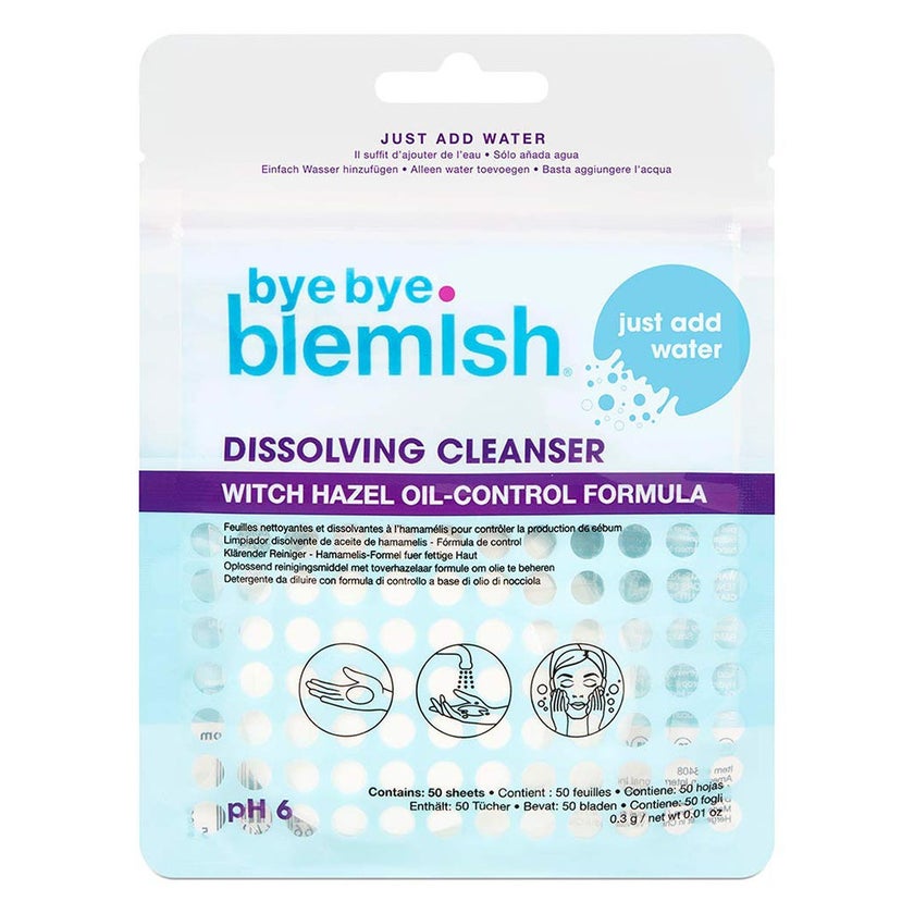 Bye Bye Blemish Dissolving Cleanser Sheets, Pack of 50's