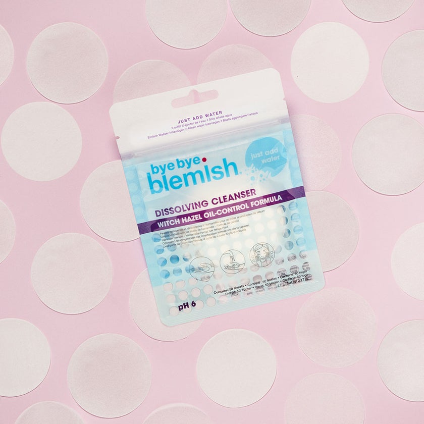 Bye Bye Blemish Dissolving Cleanser Sheets, Pack of 50's
