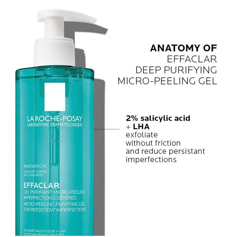 La Roche-Posay Effaclar Micro-Peeling Cleansing Gel With Salicylic Acid For Oily Skin 400ml