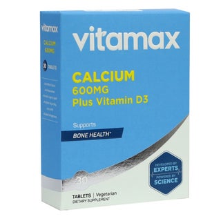 Vitamax Calcium 600 mg + Vitamin D3 400IU Tablets For Bone Health, Pack of 30's