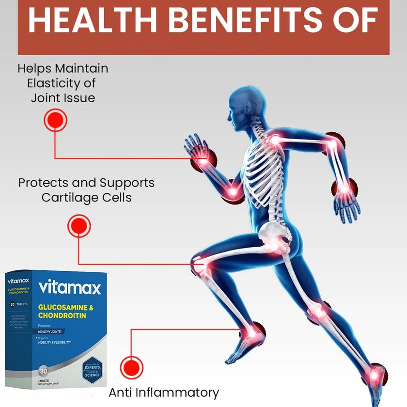 Vitamax Glucosamine + Chondroitin Tablets For Joint Health, Pack of 30's