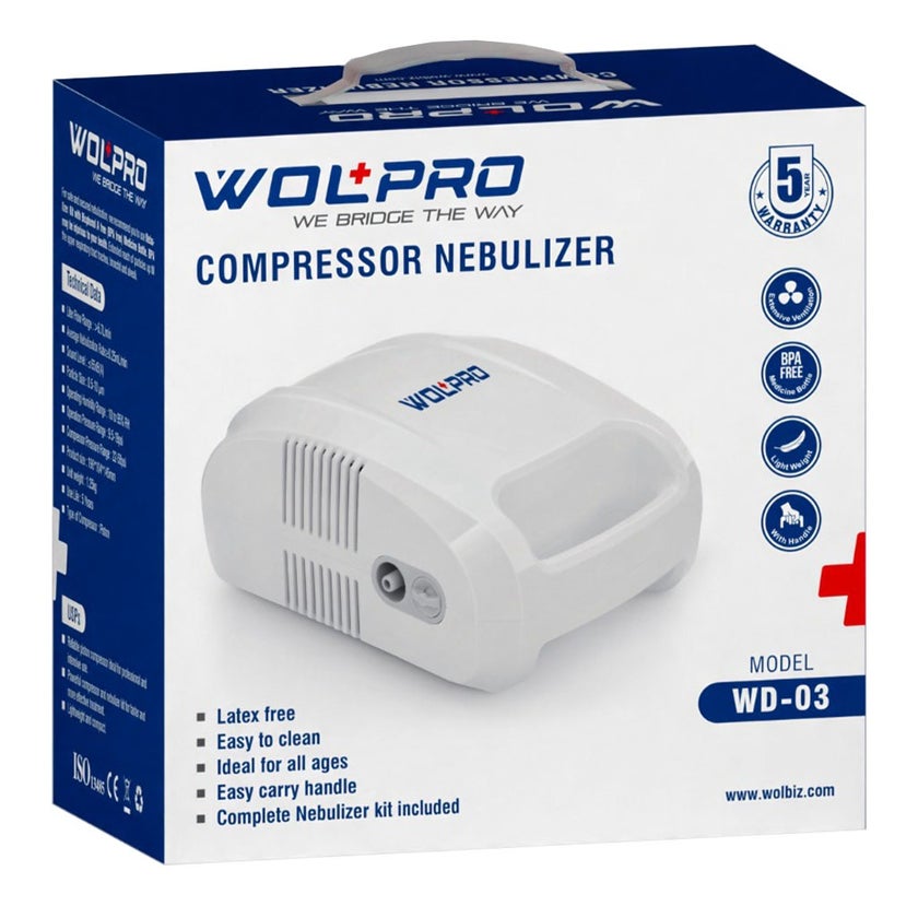 Wolpro Compressor Nebulizer WD03 With Complete Nebulizer Kit
