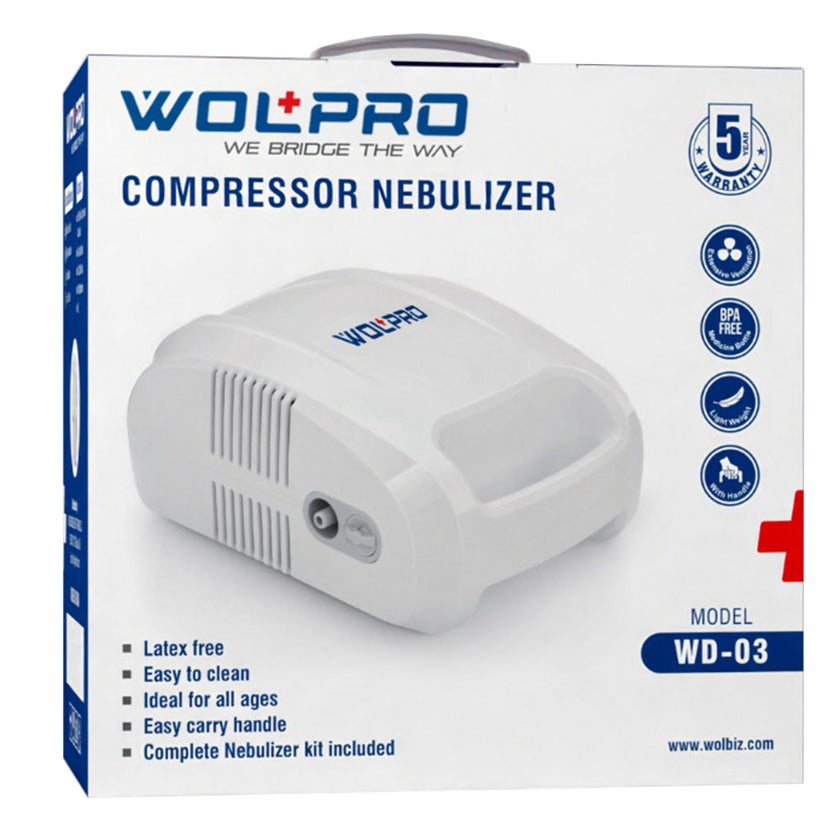 Wolpro Compressor Nebulizer WD03 With Complete Nebulizer Kit