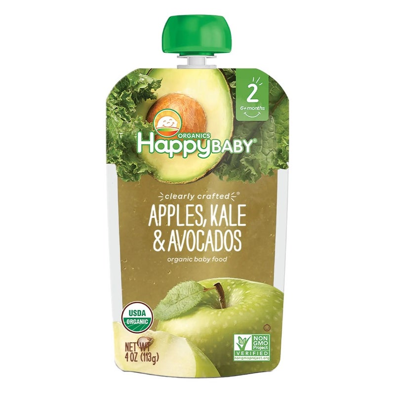 HappyBaby Organic Baby Food Apple, Kale And Avocados 113 g