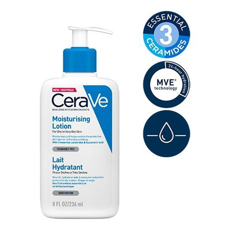 CeraVe Fragrance Free Moisturising Lotion For Dry To Very Dry Skin 236ml