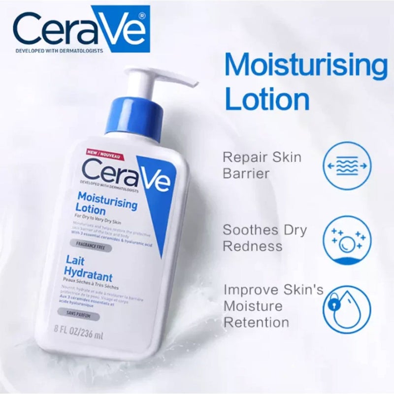 CeraVe Fragrance Free Moisturising Lotion For Dry To Very Dry Skin 236ml