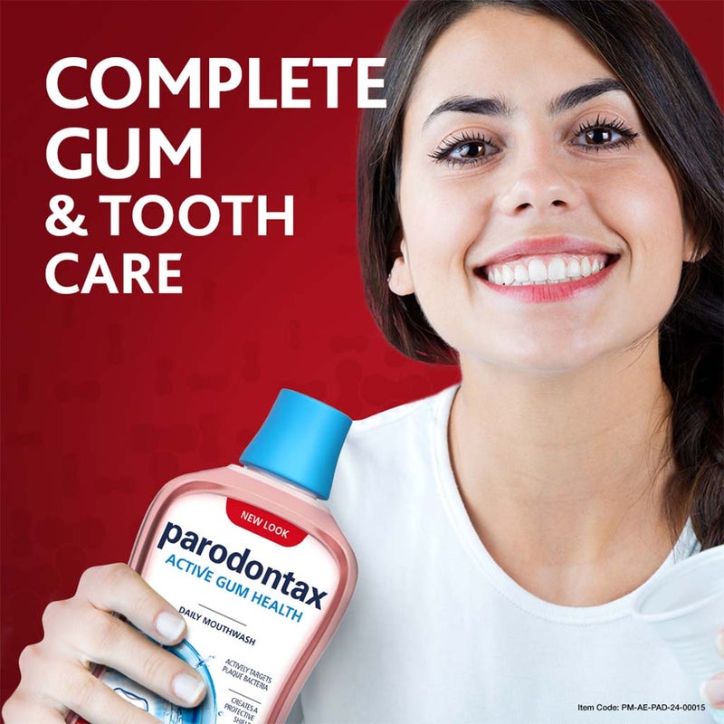 Parodontax Daily Mouthwash For Active Gum Health, Antiplaque & Antigingivitis Mouth Rinse, Alcohol Free 500ml