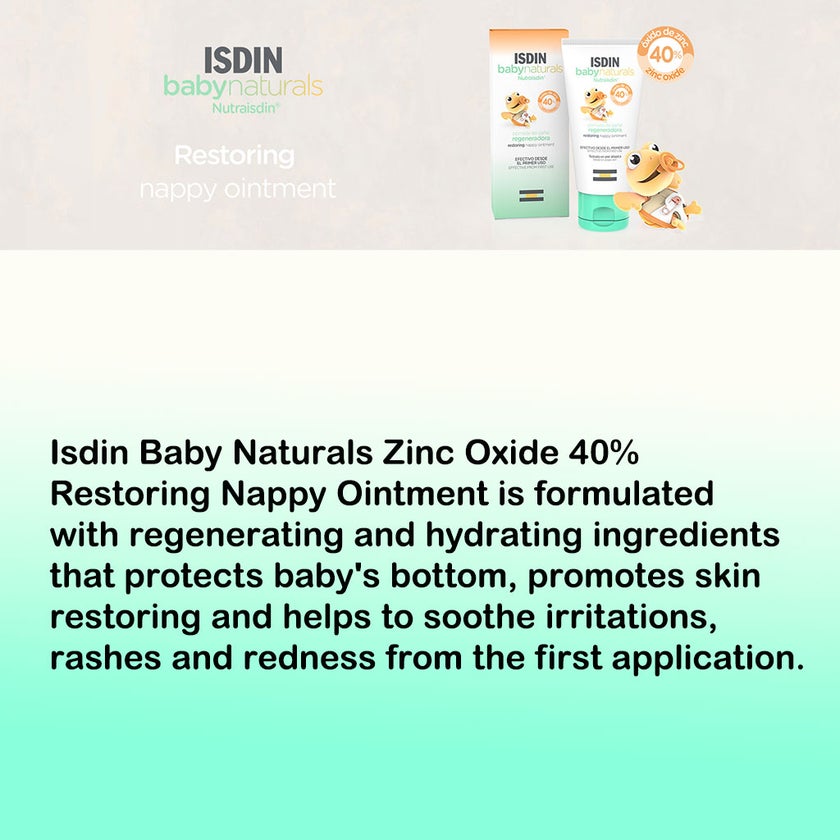 Isdin Baby Naturals Zinc Oxide 40% Restoring Nappy Ointment 50ml