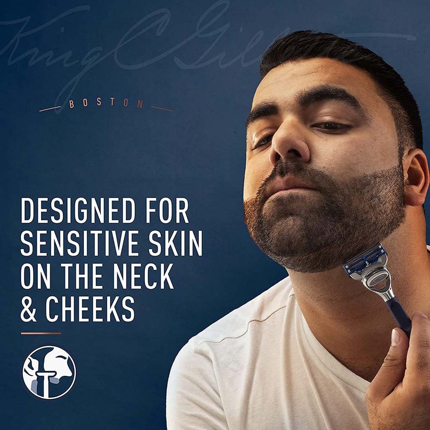 King C. Gillette Men's Neck Razor With Gillette's Best Sharpest Stainless Steel Platinum Coated Blades