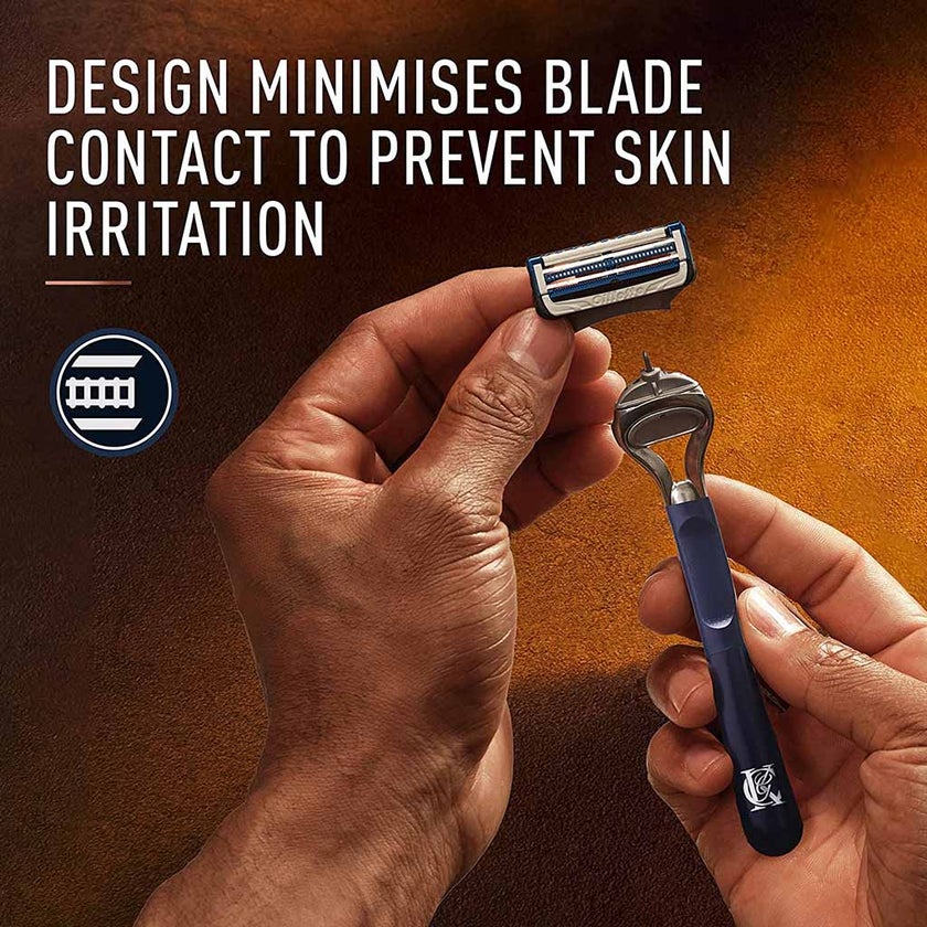 King C. Gillette Men's Neck Razor With Gillette's Best Sharpest Stainless Steel Platinum Coated Blades