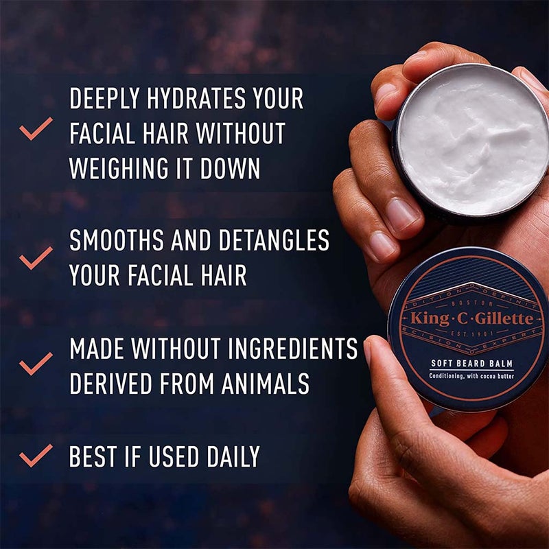 King C. Gillette Men’s Deep Conditioning Soft Beard Balm With Cocoa Butter, Argan Oil and Shea Butter 100ml