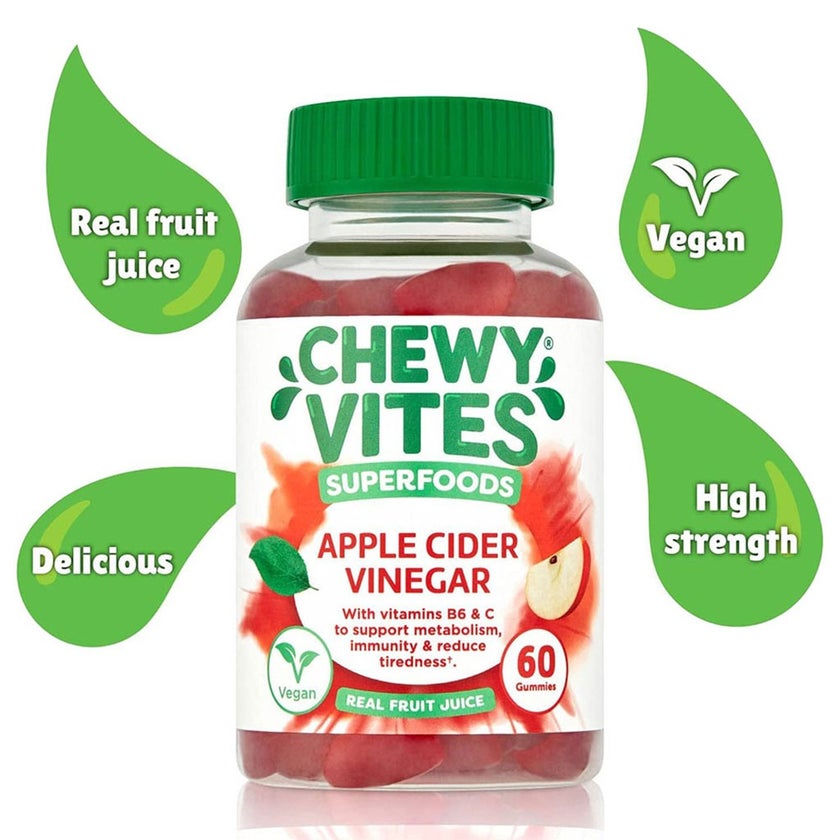 Chewy Vites Superfoods Apple Cider Vinegar Gummies, Pack of 60's