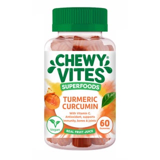 Chewy Vites Superfoods Turmeric Curcumin Gummies With Vitamin C For Antioxidant & Immunity Support, Pack of 60's