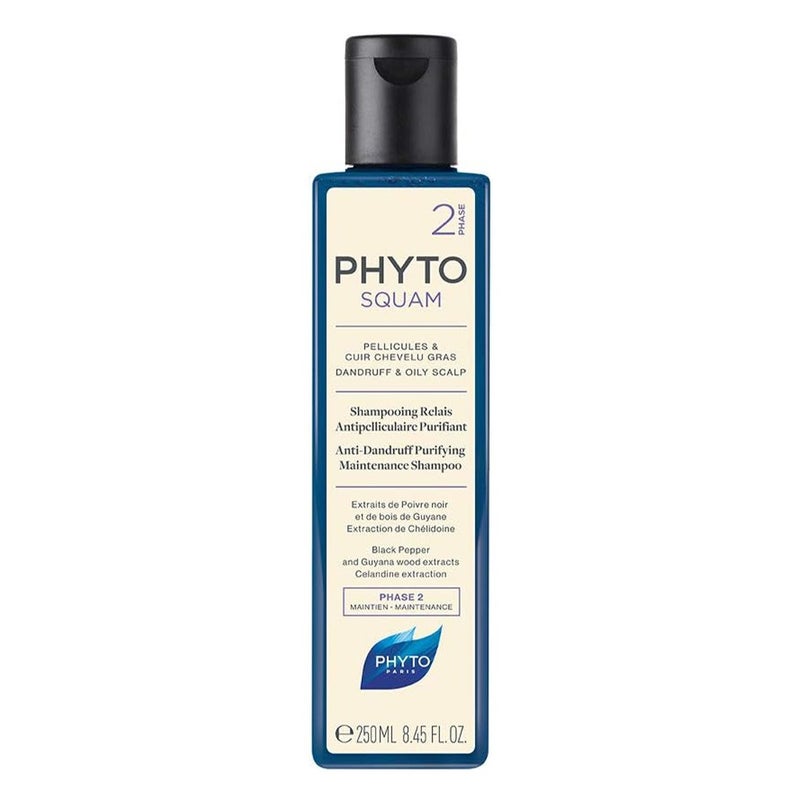 Phyto Phytosquam Phase 2 Anti-Dandruff Purifying Maintenance Shampoo For Dandruff & Oily Scalp 250ml