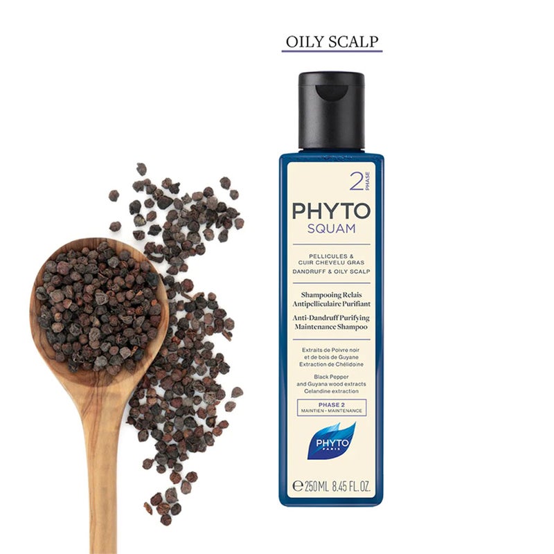 Phyto Phytosquam Phase 2 Anti-Dandruff Purifying Maintenance Shampoo For Dandruff & Oily Scalp 250ml