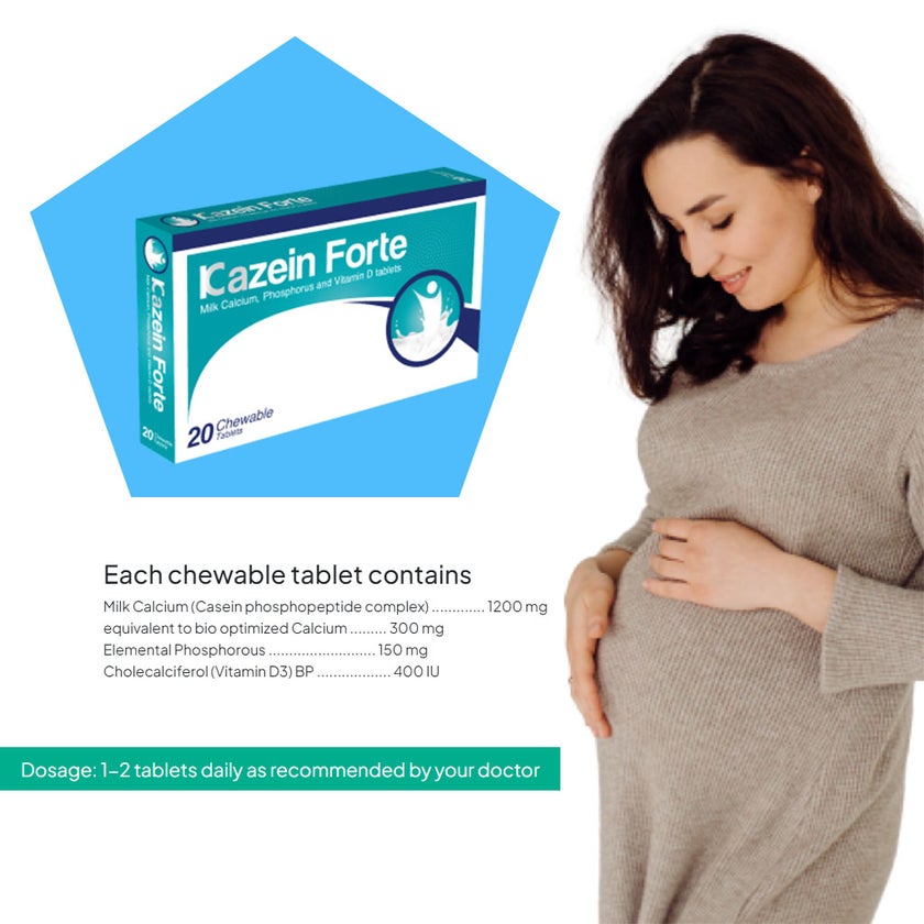 Kazein Forte Milk Calcium Chewable Tablets, Pack of 20's