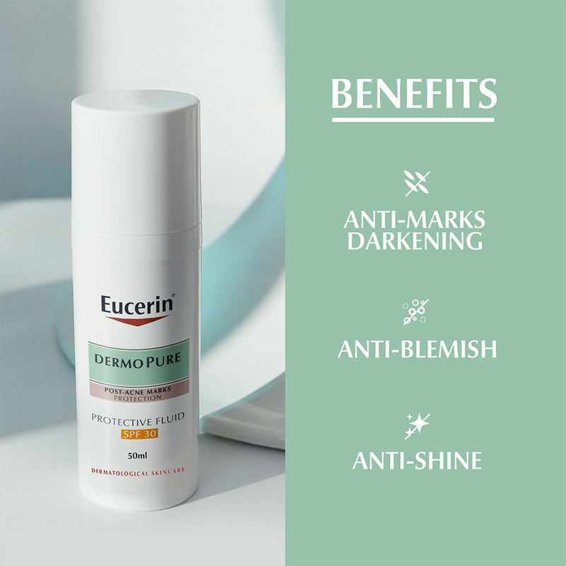 Eucerin Dermo Purifyer Post Blemish Anti-Mark SPF 30 Protective Fluid For Acne Prone Skin 50ml