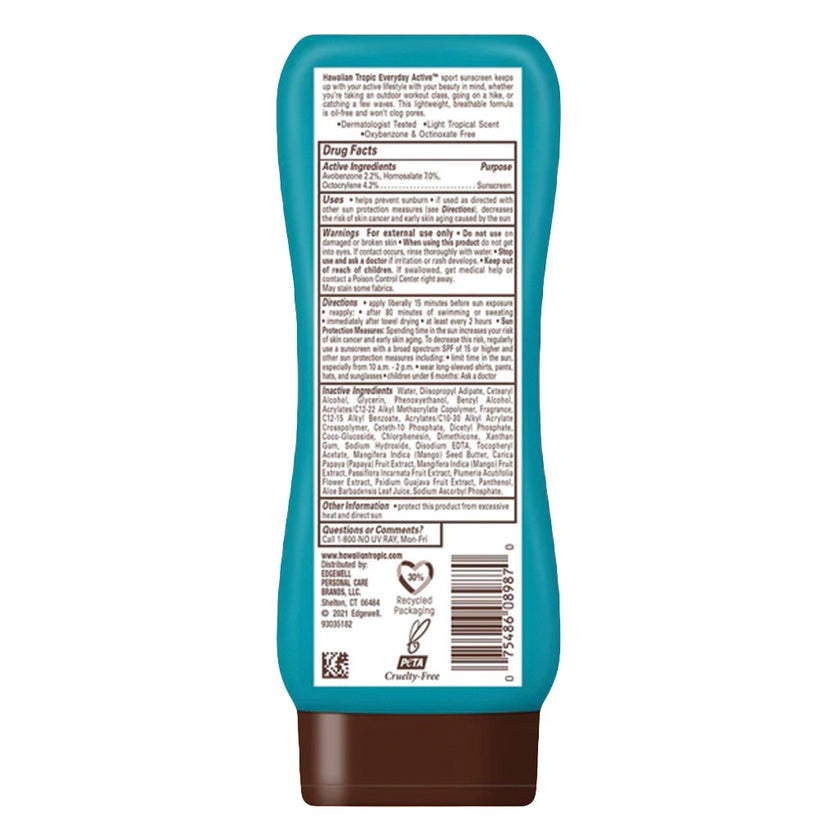 Hawaiian Tropic Everyday Active Sport Sunscreen Lotion SPF 30, 236ml