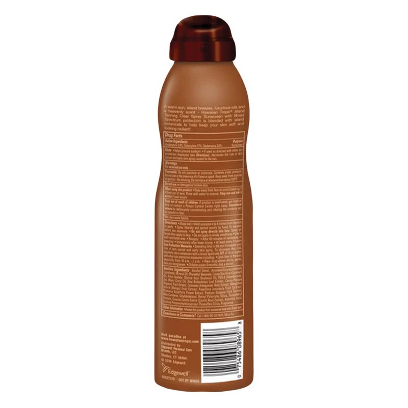 Hawaiian Tropic Island Tanning Dry Oil Continuous Clear Spray Sunscreen SPF 30, 149 g 