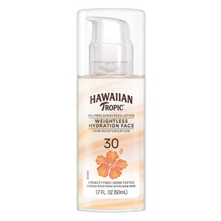 Hawaiian Tropic Silk Hydration Weightless Oil-Free Face Sunscreen Lotion SPF 30, 50 mL