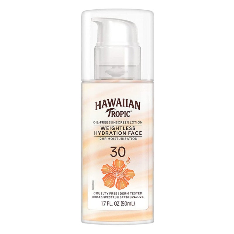 Hawaiian Tropic Silk Hydration Weightless Oil-Free Face Sunscreen Lotion SPF 30, 50 mL