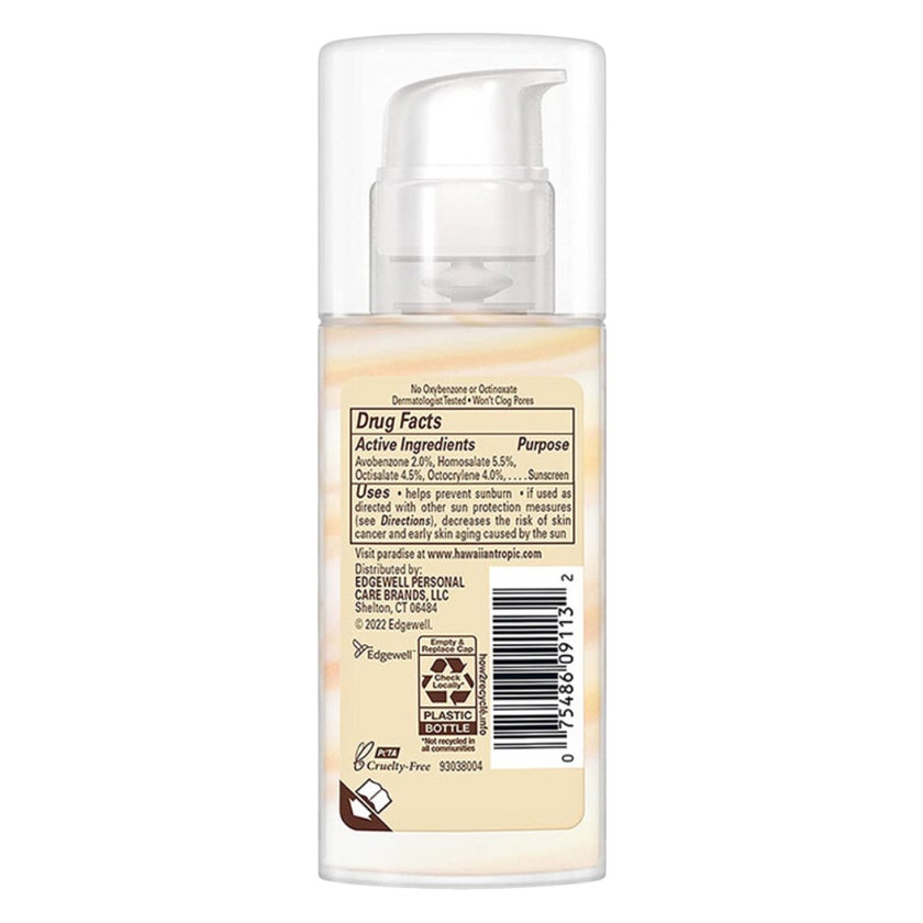 Hawaiian Tropic Silk Hydration Weightless Oil-Free Face Sunscreen Lotion SPF 30, 50ml