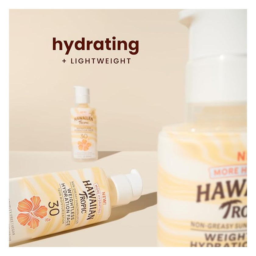 Hawaiian Tropic Silk Hydration Weightless Oil-Free Face Sunscreen Lotion SPF 30, 50ml