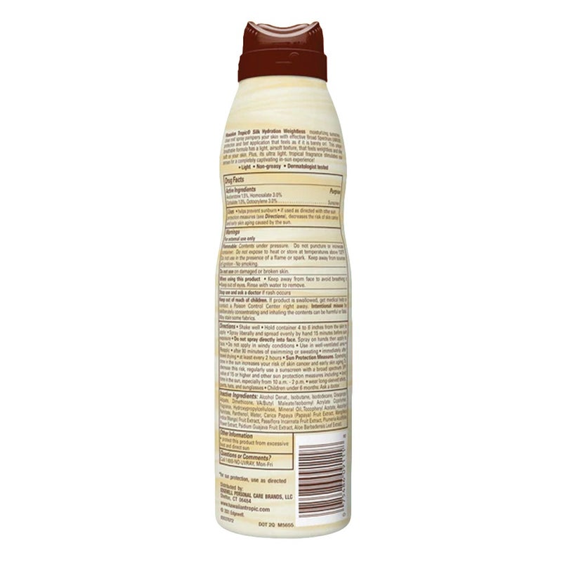Hawaiian Tropic Silk Hydration Weightless Continuous Clear Sunscreen Spray SPF 15, 170 g