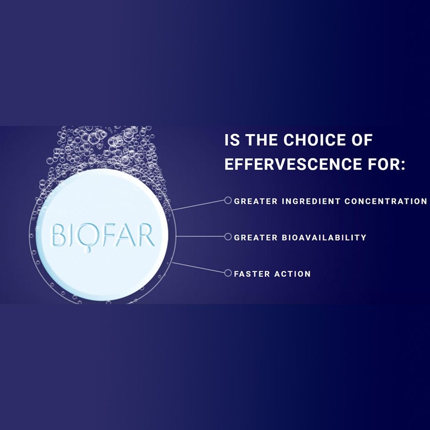 Biofar Vital Vitamin C 1000mg Effervescent Tablets For energy and Immunity, Citrus Flavor, Pack of 20's