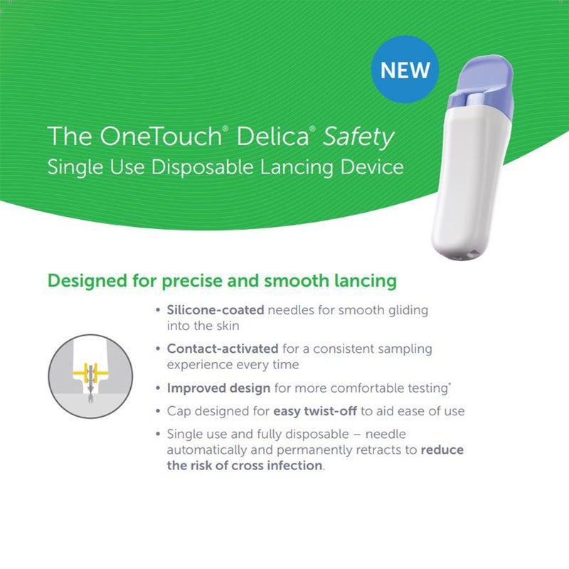 OneTouch Delica Safety 30G Blood Sugar Lancets 200's