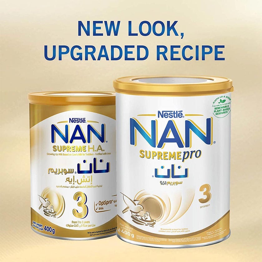 Nestle NAN Supreme Pro Stage 3 Toddlers Milk Formula For 1 To 3 Years 400g