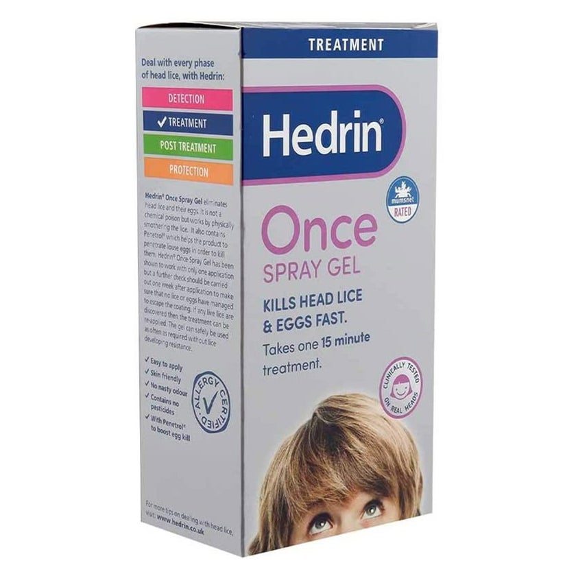 Hedrin Once Spray Gel For Head Lice Treatment 100ml