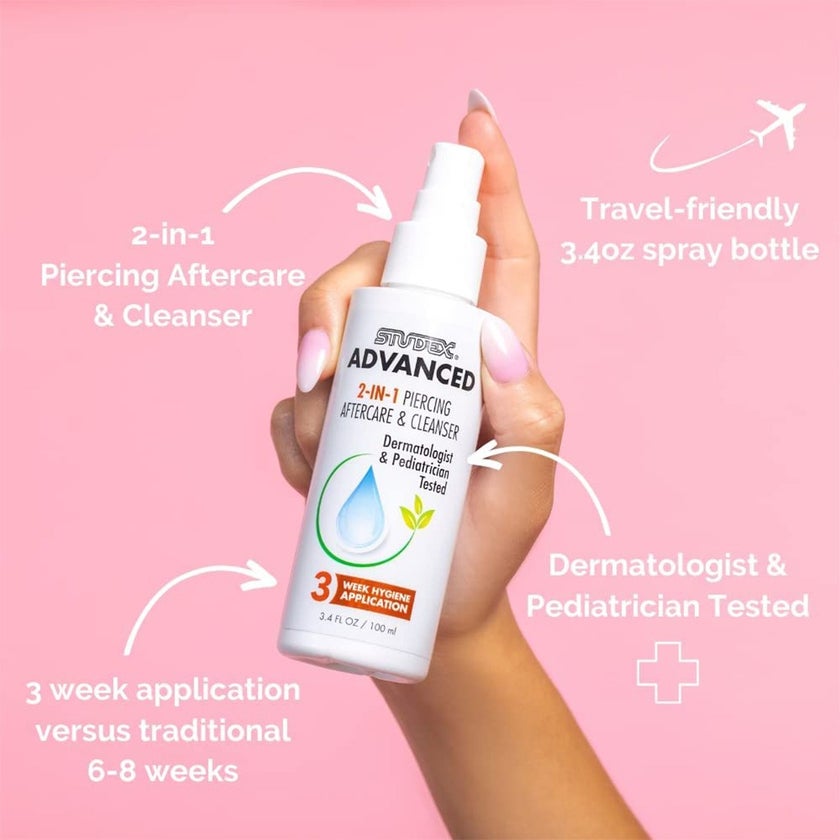 Studex Advanced 2-IN-1 Piercing Aftercare & Cleanser 100ml