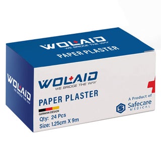 Wolaid Paper Plaster Roll For Wound Dressing 1.25cm* 9m, Pack of 24’s