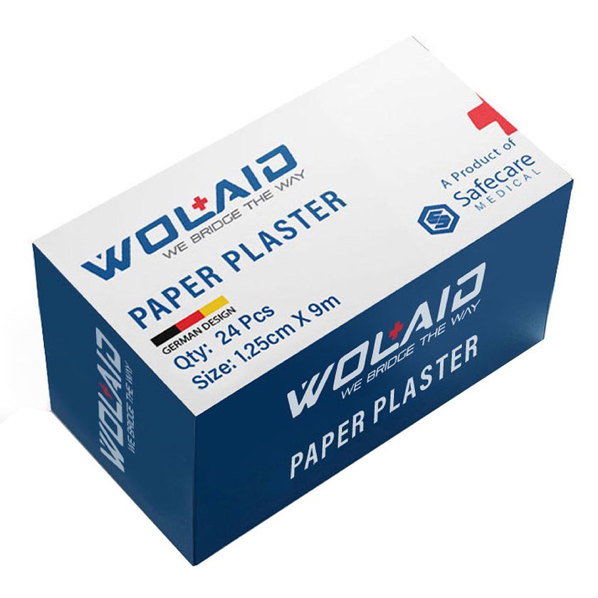 Wolaid Paper Plaster Roll For Wound Dressing 1.25cm* 9m, Pack of 24’s