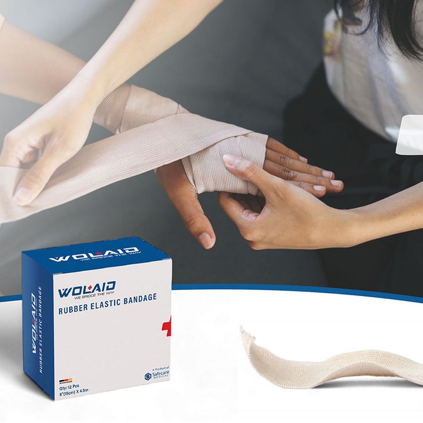 Wolaid Rubber Elastic Bandages 7.5cm* 4m, Pack of 12’s 