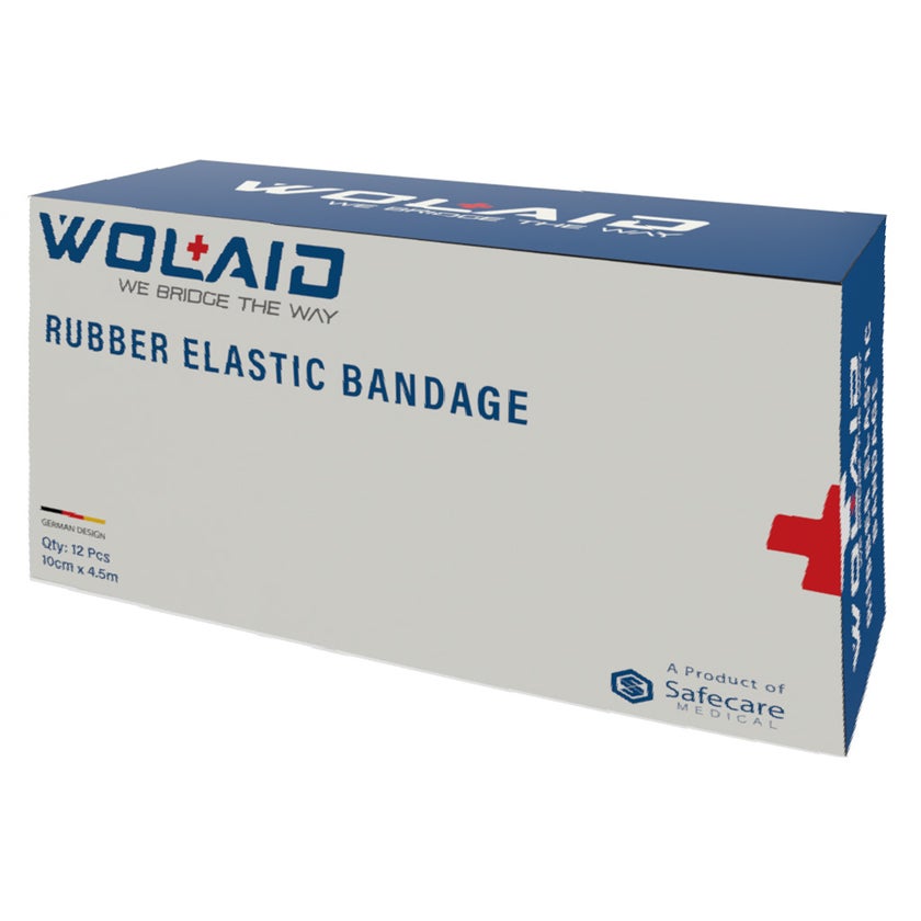 Wolaid Rubber Elastic Bandages 10cm*4.5m, Pack of 12’s 
