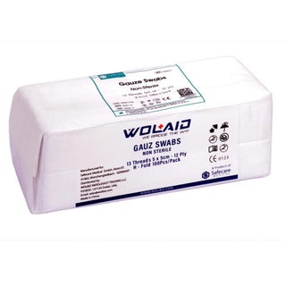 Wolaid Non Sterile Gauze Swabs 5*5cm, 12 Ply, Pack of 100’s 