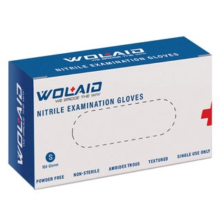Wolaid Nitrile Examination Powder Free Hand Gloves Small Size, Pack of 100’s 