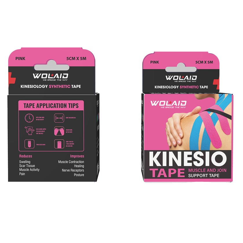 Wolaid Kinesiology Synthetic Tape 5cm For Muscle & Joint Support - Assorted Color, Pack of 1’s 