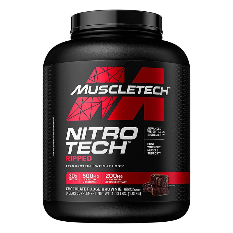 MuscleTech Nitrotech Ripped Powder Chocolate Fudge Brownie 4 LB
