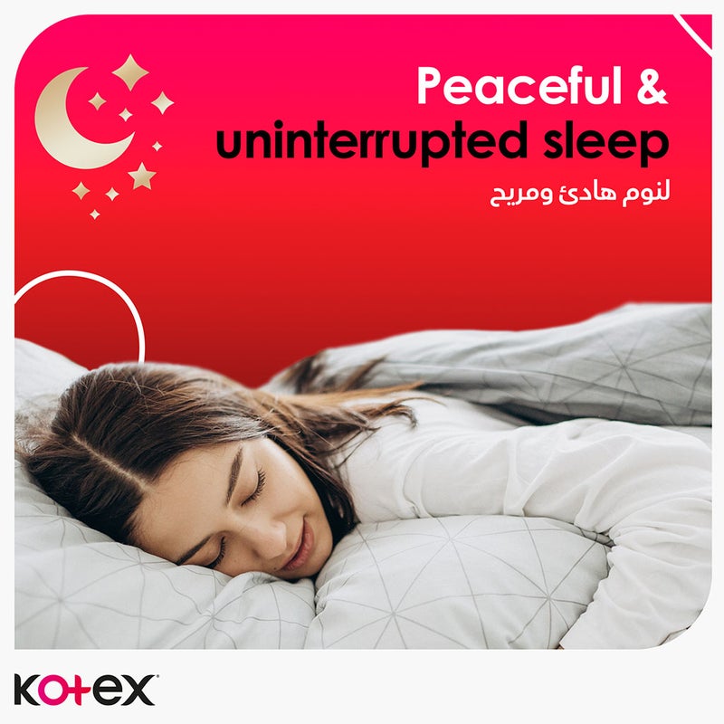 Kotex Maxi Protect Thick Sanitary Pads With Wings For Overnight Protection, Pack of 16's