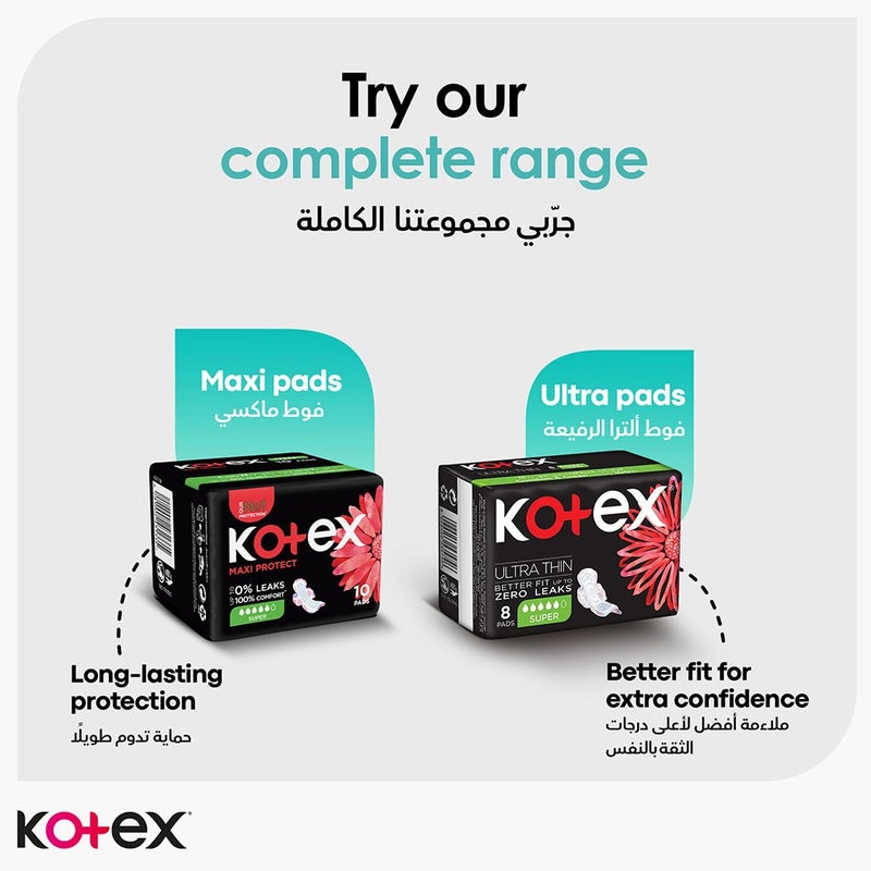 Kotex Antibacterial Daily Panty Liners For 99% Protection from Bacteria, Scented, Long Size, Pack of 20's