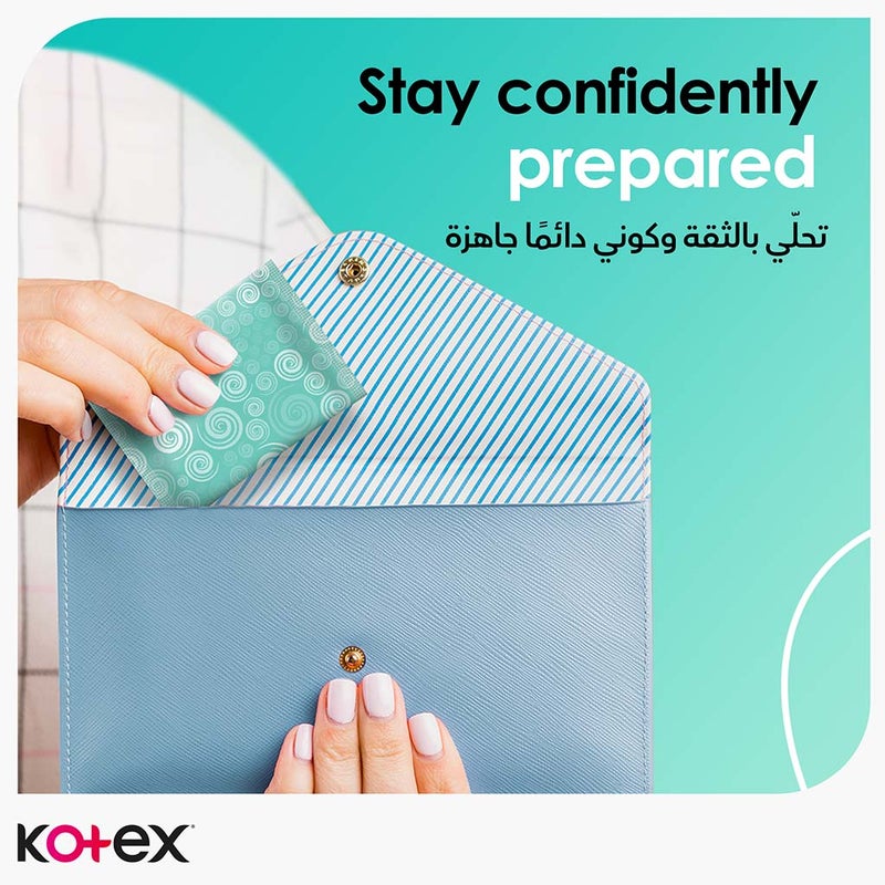 Kotex Antibacterial Daily Panty Liners For 99% Protection from Bacteria, Long Size, Pack of 44's