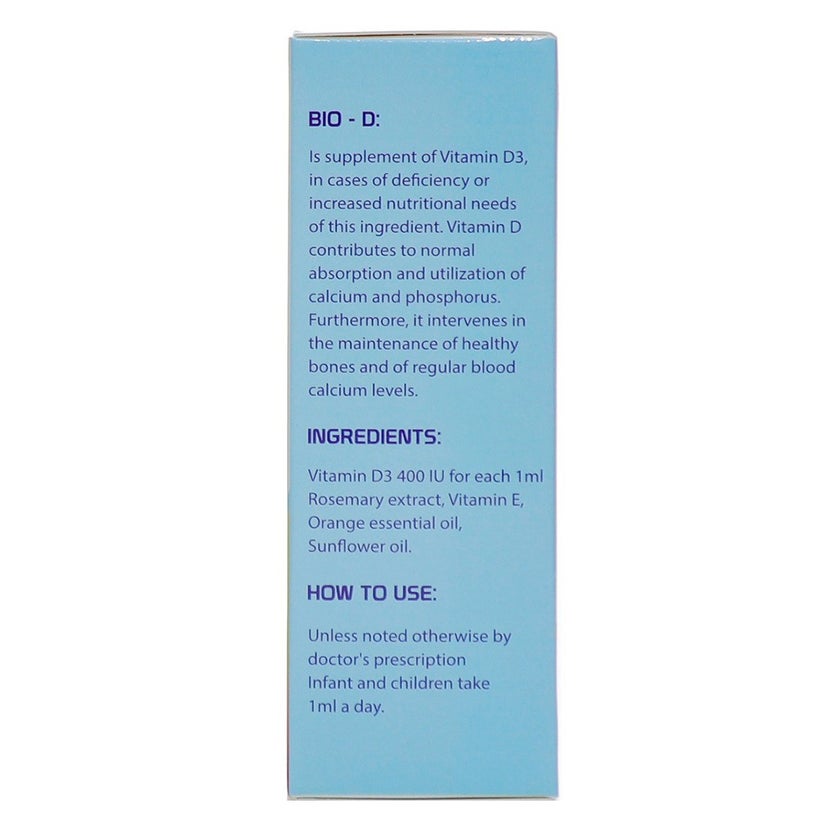 Bio-D Vitamin D3 400 IU/ml Oral Drops 30ml